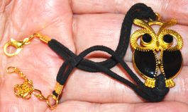 Armband D-855 – Eule schwarz 18+5cm