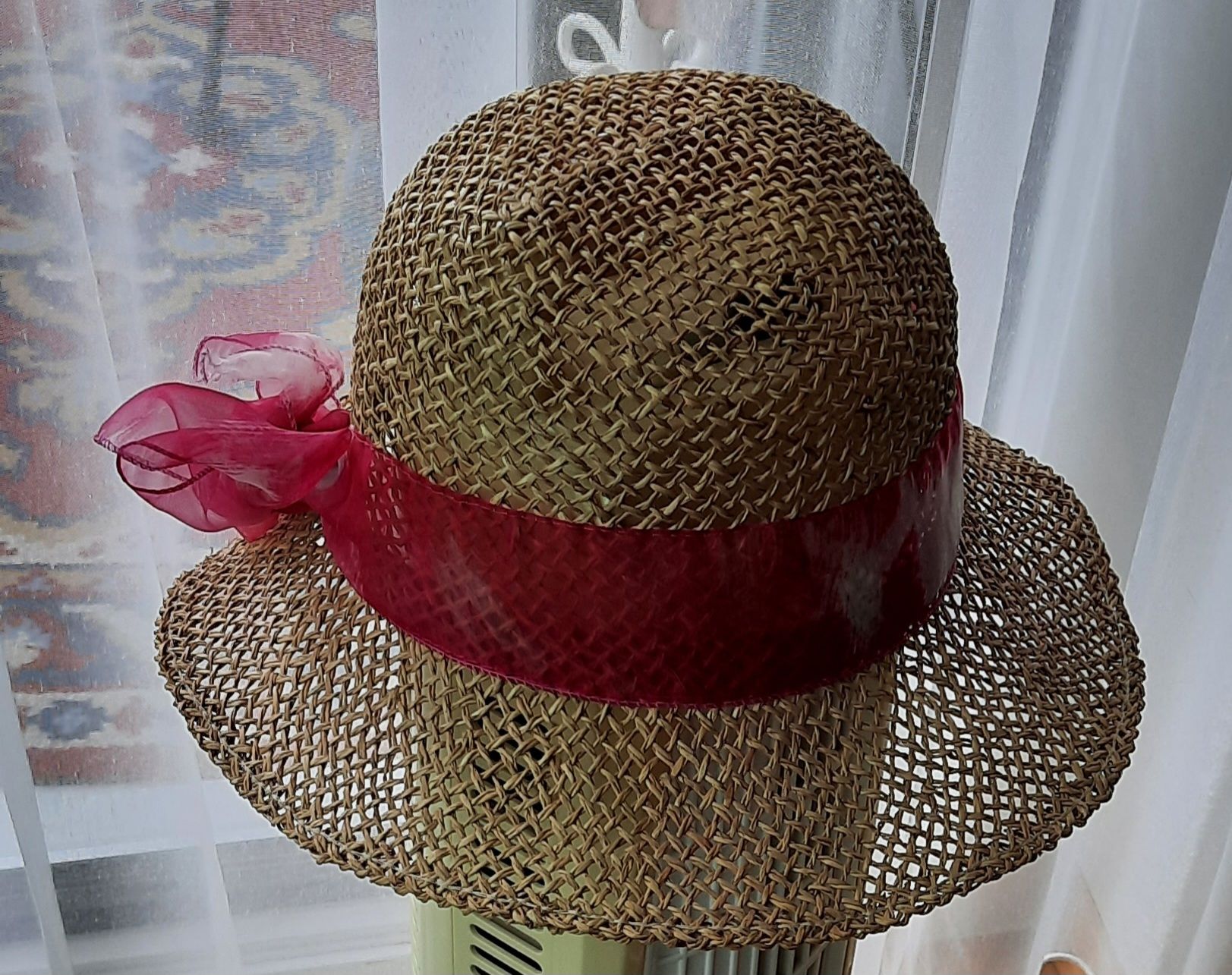 Chapeaux, bonnets & casquettes: Strohhut Sommerhut mit Band Grösse M – D'occasion à BRUNNEN par Sole21 2