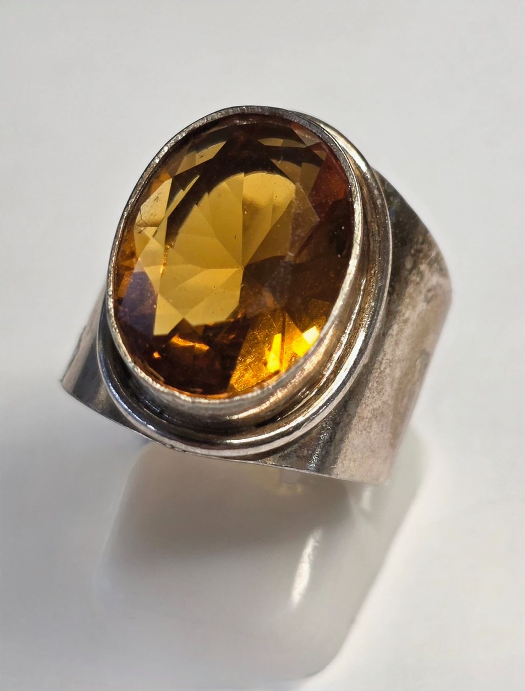 Bagues: Silber Ring gelboranger Stein – Neuf (Voir description) à Zürich par adriben 7