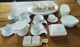 Kombiservice aus Keramik, weiss, 38-teilig