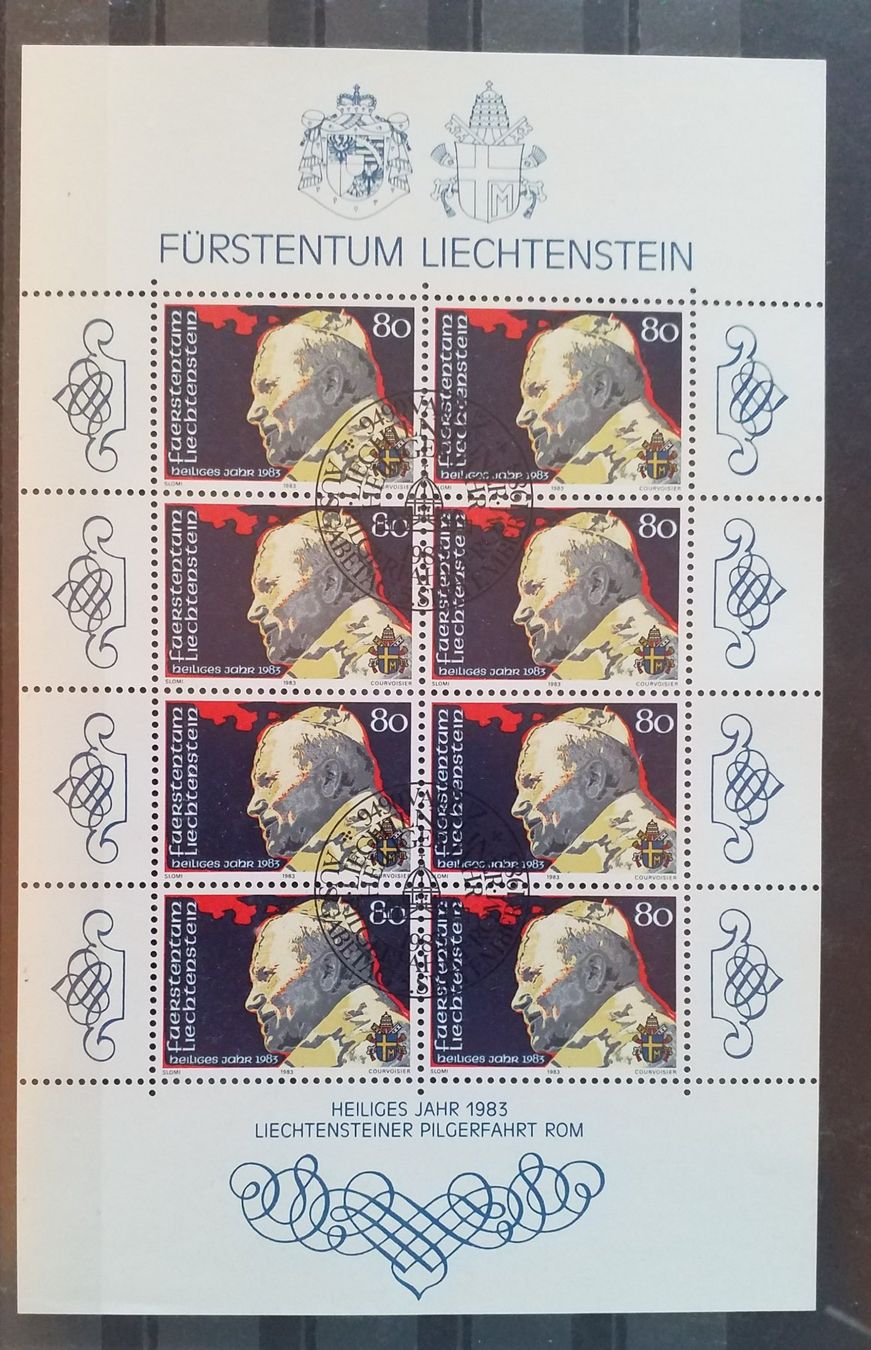 Tutti i francobolli: Liechtenstein Bogen 1983 Papst ET – Usato da Baden venduto da Eggi