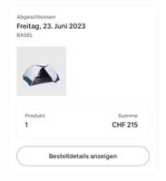 Campingzelt weiss blau nie gebraucht mit Vorbau
