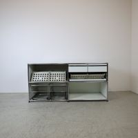 USM Haller Doppel-Beistellkorpus Reinweiss 2x2, 50cm tief