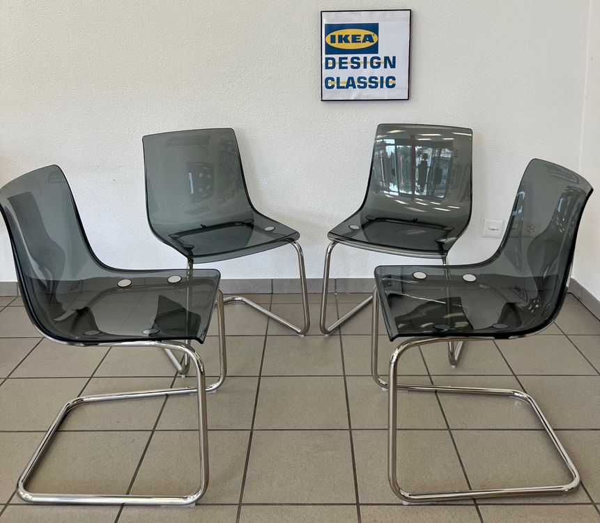 4 Vintage Ikea Tobias Plexiglas Stühle Freischwinger Kaufen auf Ricardo