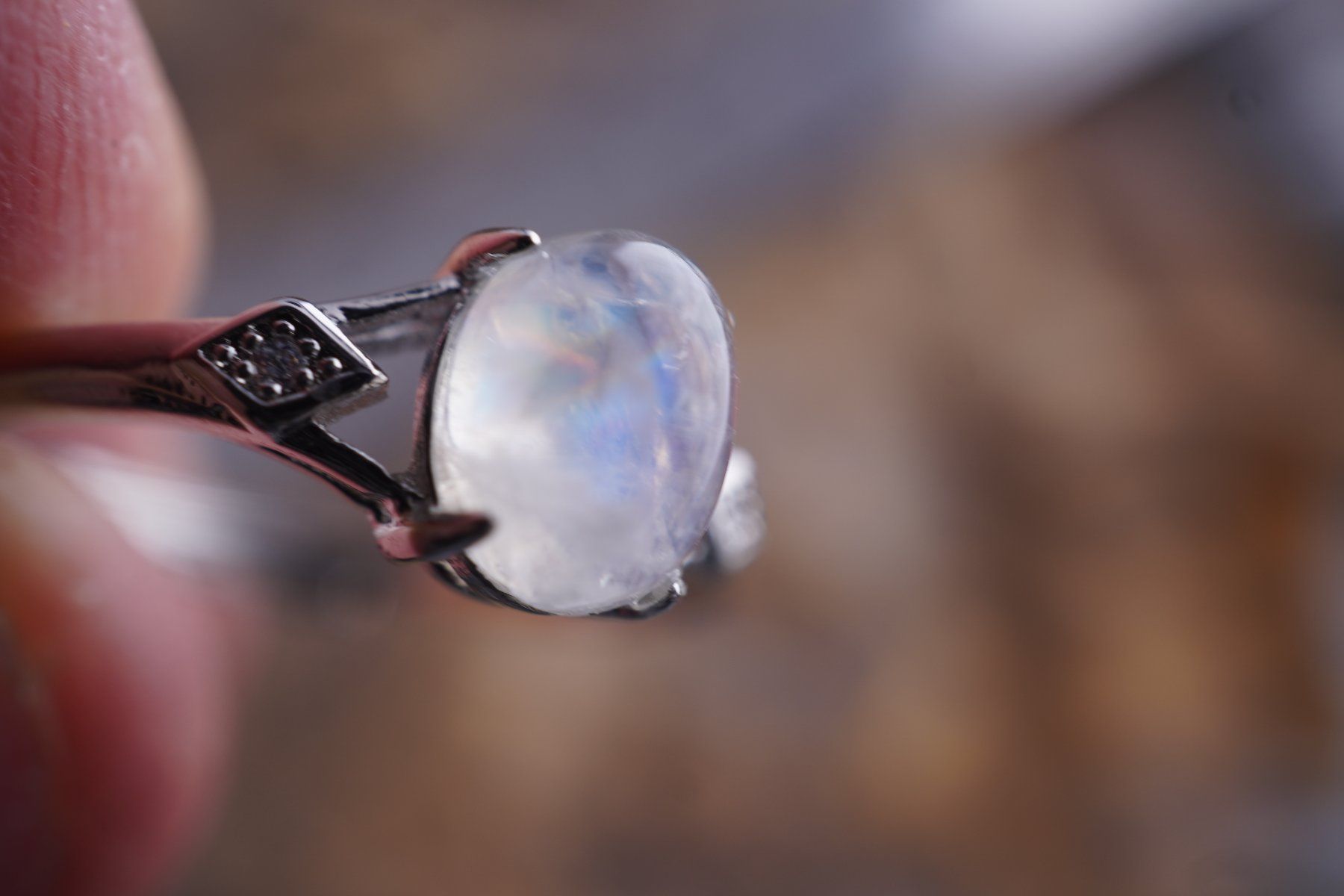 Minerali & Pietre curative: Mondstein    Variable Grösse   Ring   – Räumung  ab 1.- – Nuovo (secondo la descrizione) da Eschenbach SG venduto da topstone 3