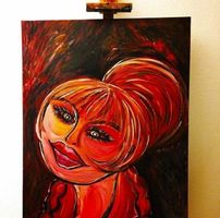 Abstrakte Frauenporträt, rot Portrait de femme abstraite, ro