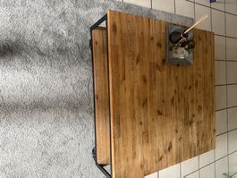 Wohnzimmertisch Holz Metall quadratisch