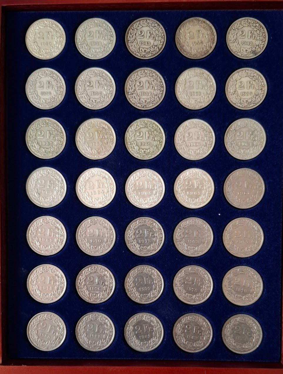 Tutti le monete: CHF___2.00 1850 à 2021 105 pièces – Usato da Fribourg venduto da Kiki020 1