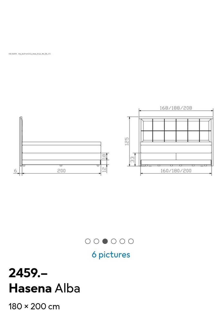 Hasena Lits: Hasena Alba Boxspring Bett – D'occasion à Zürich par wmw_kr6g 4