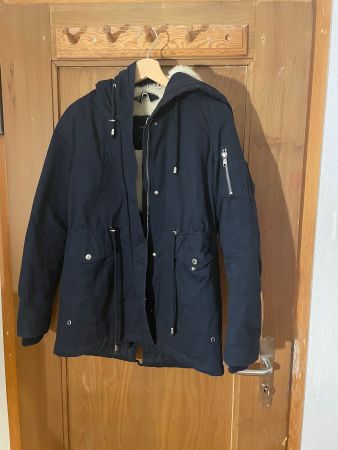 Warmer Winterparka Bershka Grösse S, Navyblau Jacke