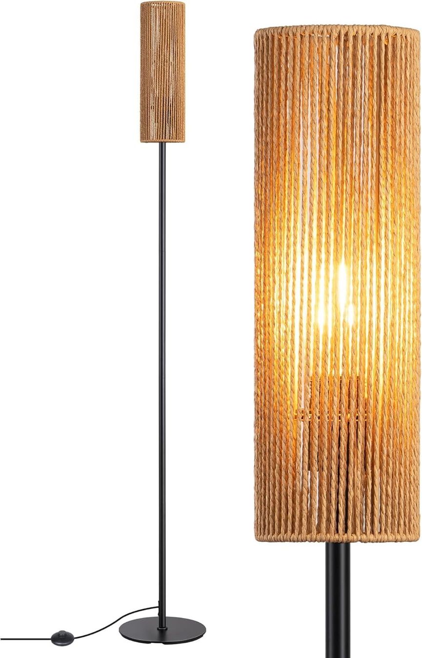 Lampade: Stehlampe Wohnzimmer LED Stehleuchte Lampenschirm gewebtem – Nuovo e nell'imballaggio originale da Hundwil venduto da pak_7zvn