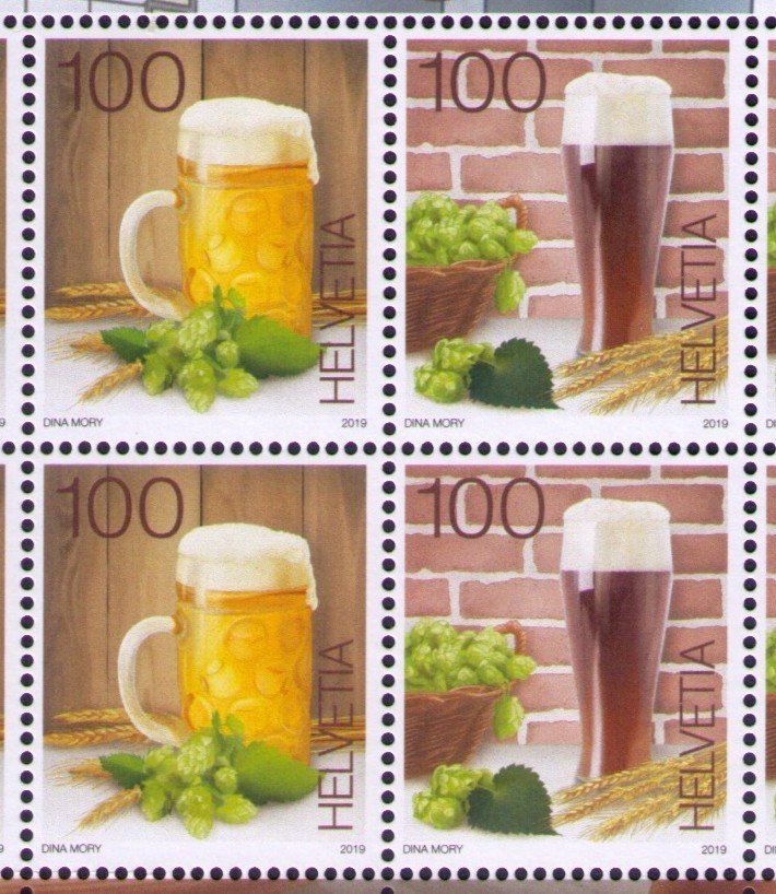 Tutti i francobolli: 2019_1747+48_BIERBRAUKUNST_Helles+dunkles Bier !__BOGEN ! ** – Nuovo (secondo la descrizione) da Marthalen venduto da Ch_quality 1