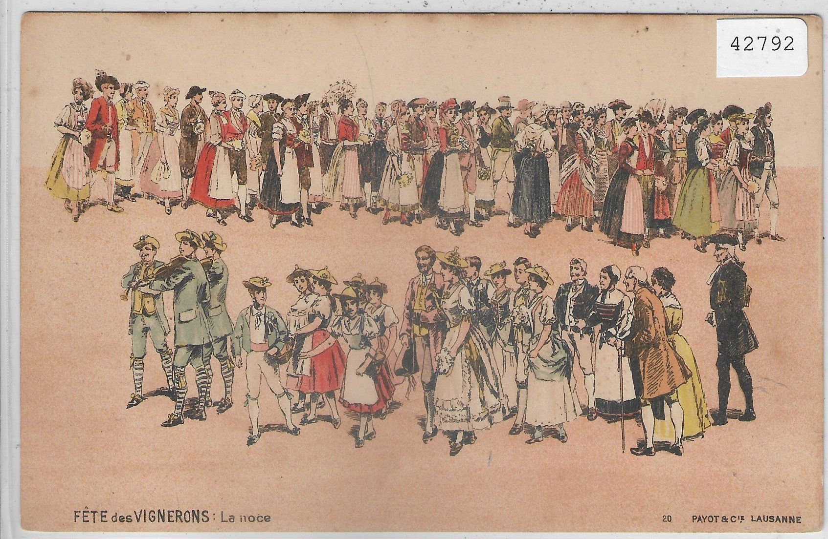 Cartoline postali: Fete des Vignerons - La noce - Litho – Difettoso da Ettingen venduto da Kartenplanet