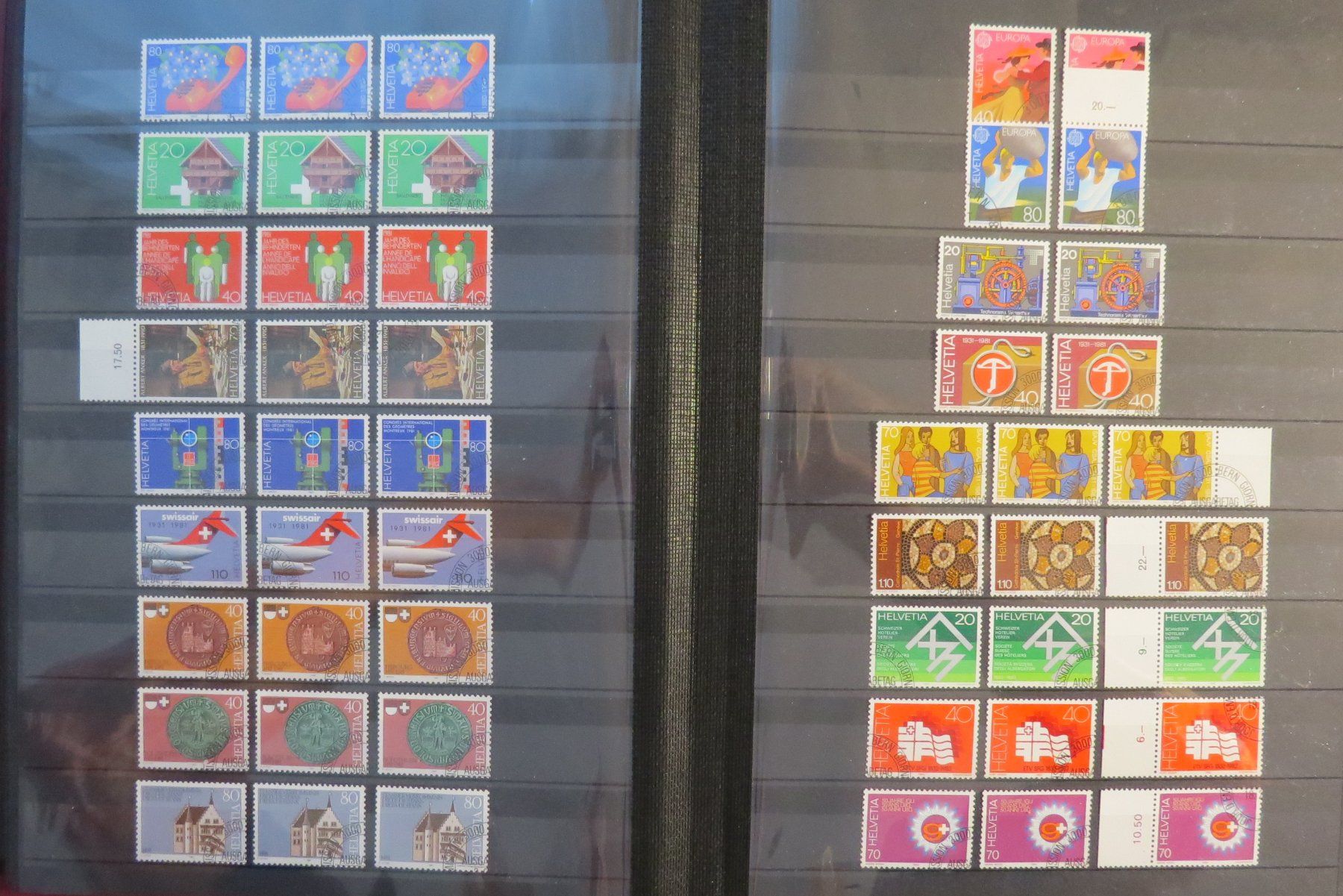 Tutti i francobolli: 18-seitige Doubletten- Sammlung Frei-/Werbemarken 1969-83 – Usato da Brunnen venduto da Kumari 8