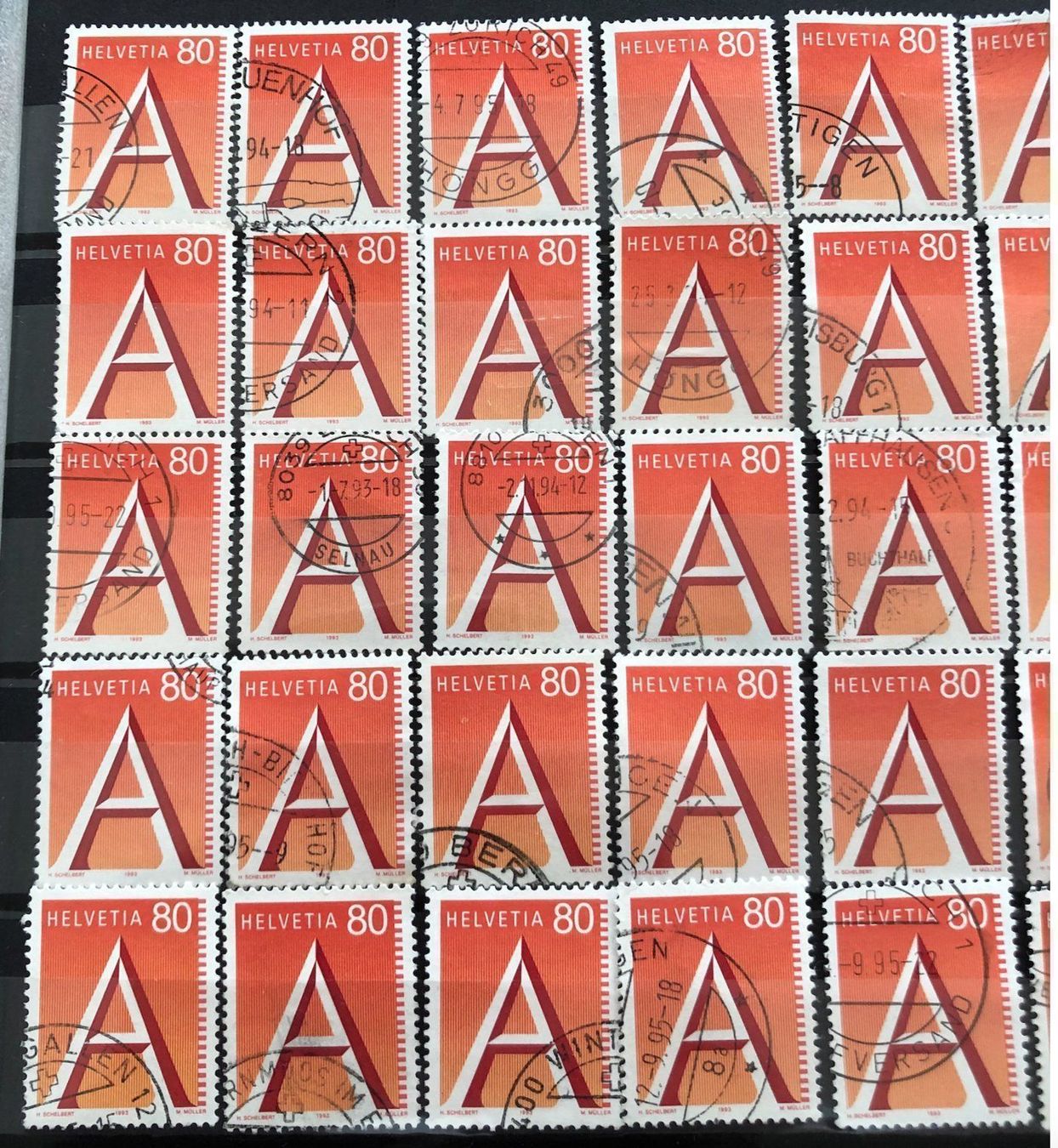 Tutti i francobolli: Nr.838 mit Stempel 40 Stück – Usato da Aarau venduto da Billa007 1