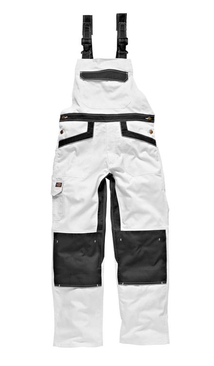 Salopette Da Lavoro Lahti Bianca – Tuta Da Giardiniere O Fai Da Te Con Doppie Cuciture, Poliestere E Cotone