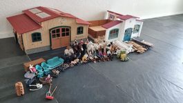 Riesiges Schleich Pferde Set: Reiterhof, Stall, Transporter