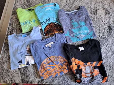 Kinder T-Shirts 6er Pack Grösse 98 gemischt