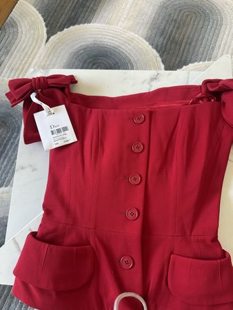 Dior Jacke rot mit Schleifen Grösse 36 neu mit Etikett
