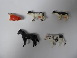 Tier Set 4 Kuh 1 schwarzes Pferd, Safari, neu
