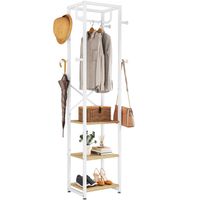 Garderobenständer mit 3 Ablagen, Garderobe, Kleiderständer