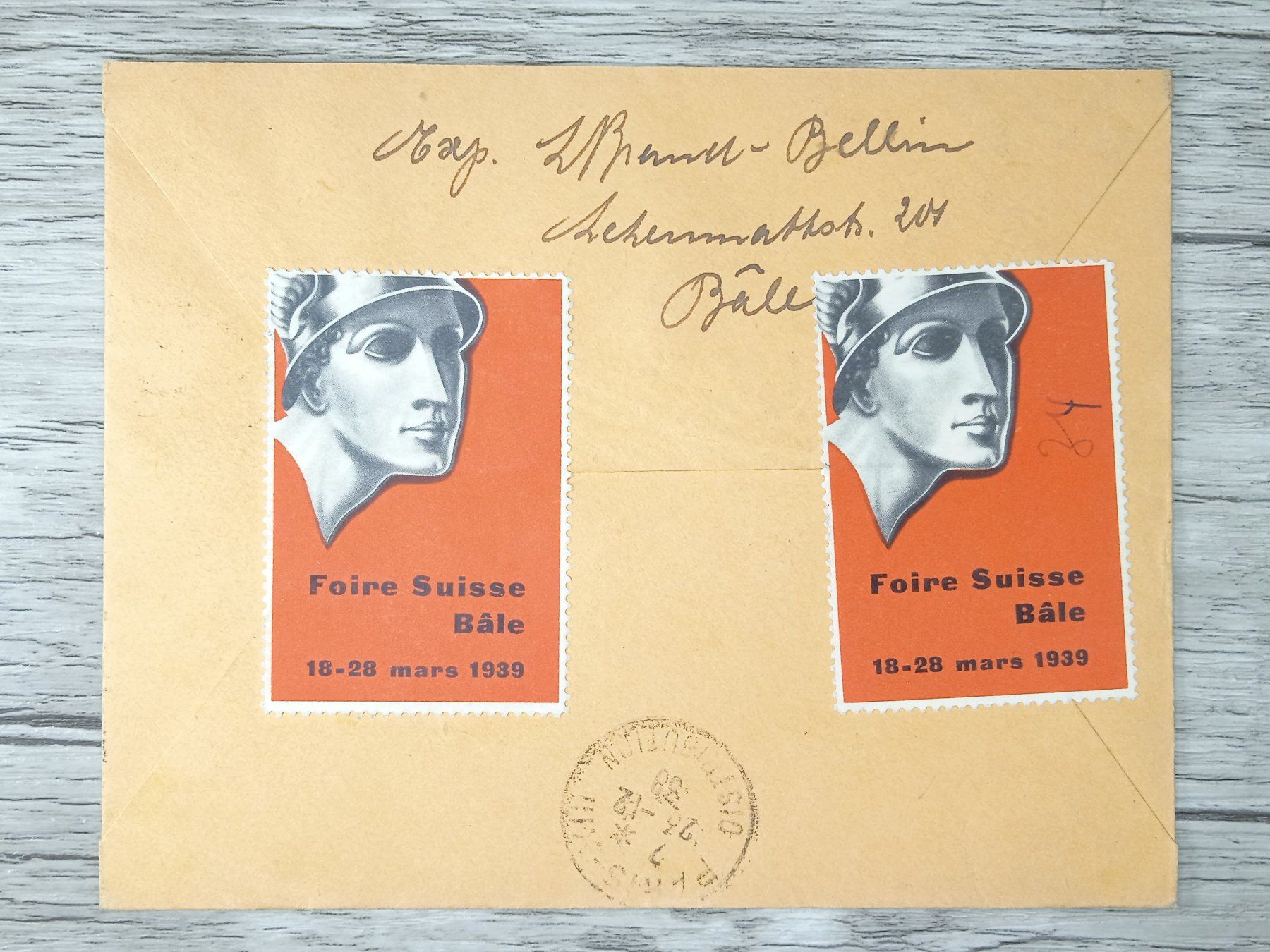 Alle Briefmarken: TR09 Enveloppe + Timbre Suisse 1938 – Gebraucht aus Cousset von Patrick_Collections 1