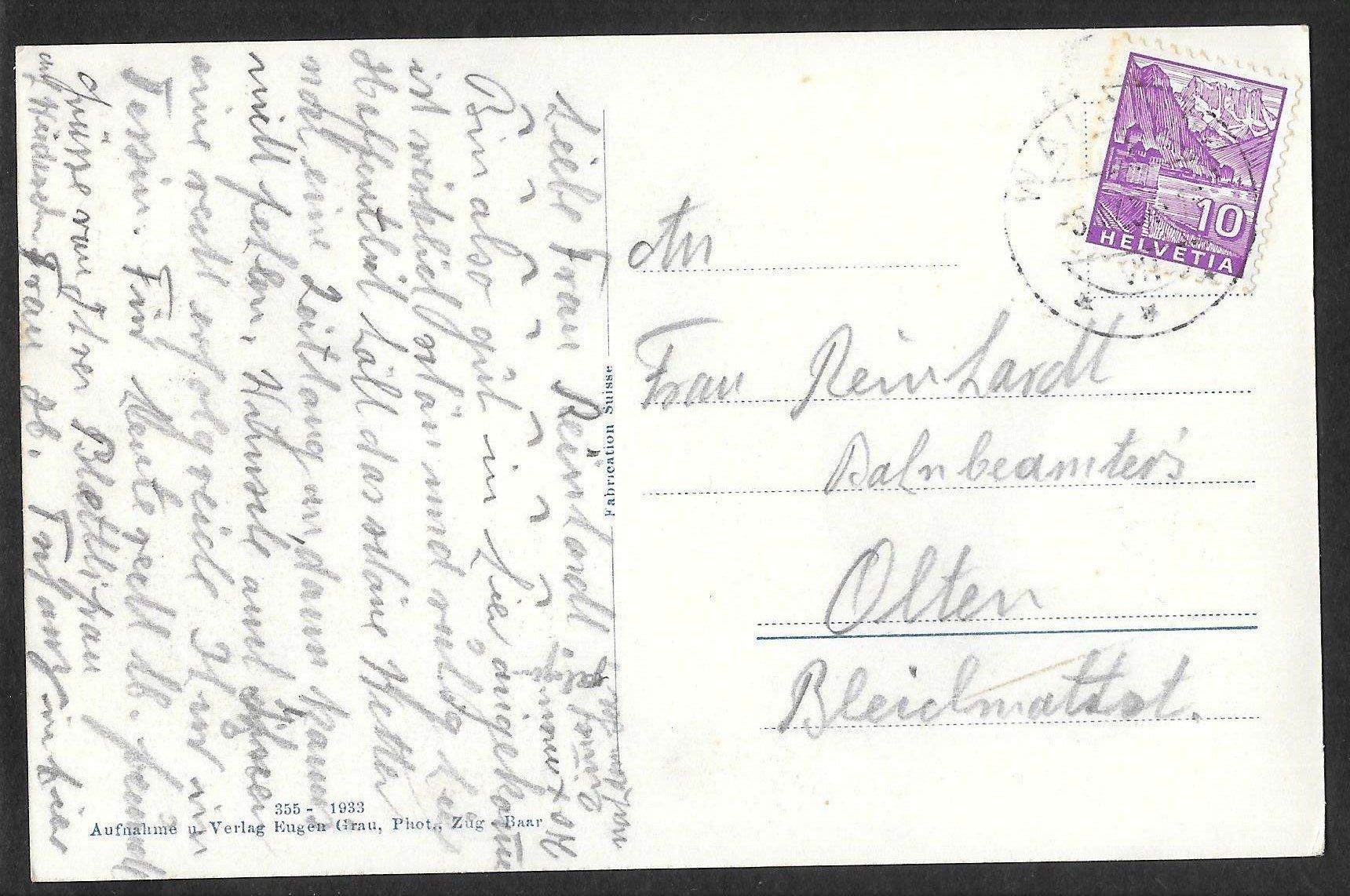Cartoline postali: Walchwil Erholungsheim St. Elisabeth – Usato da Olten venduto da clotaldi 1