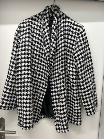 Boohoo Blazer Hahnentrittmuster, Gr. 38