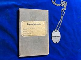 Dienstbüchlein und Grabstein Schweizer Armee (25/406)