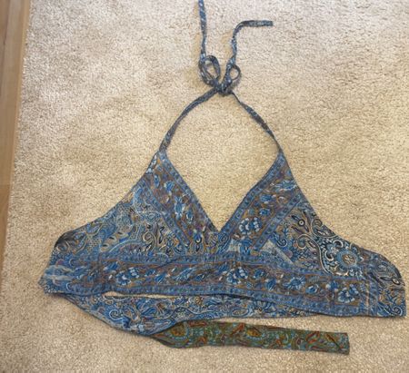 Damen Wickeltop zum Binden Paisley Muster bunt neuwertig