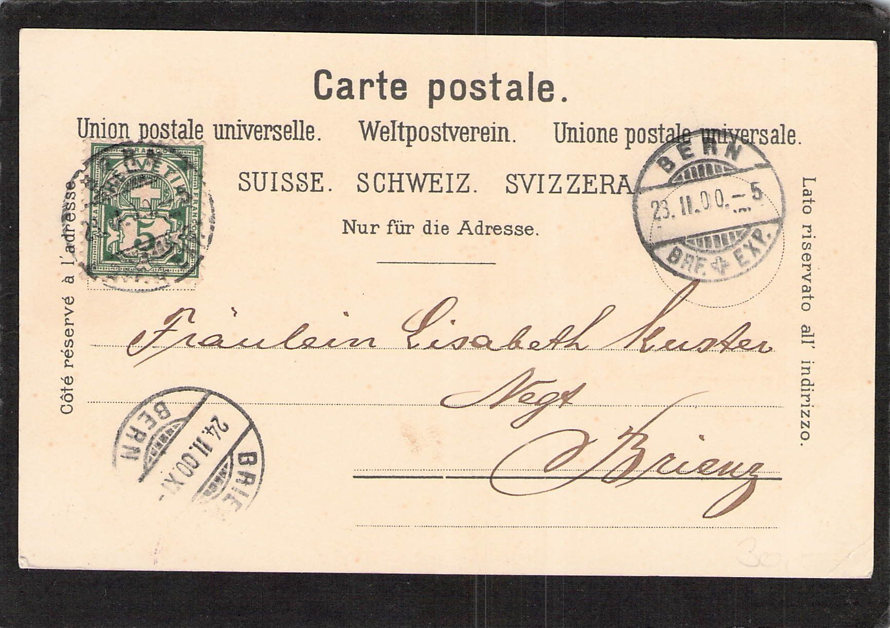 Cartoline postali: Litho : Bern , gel. 1900 – Usato da Reichenburg venduto da ibiza18 1