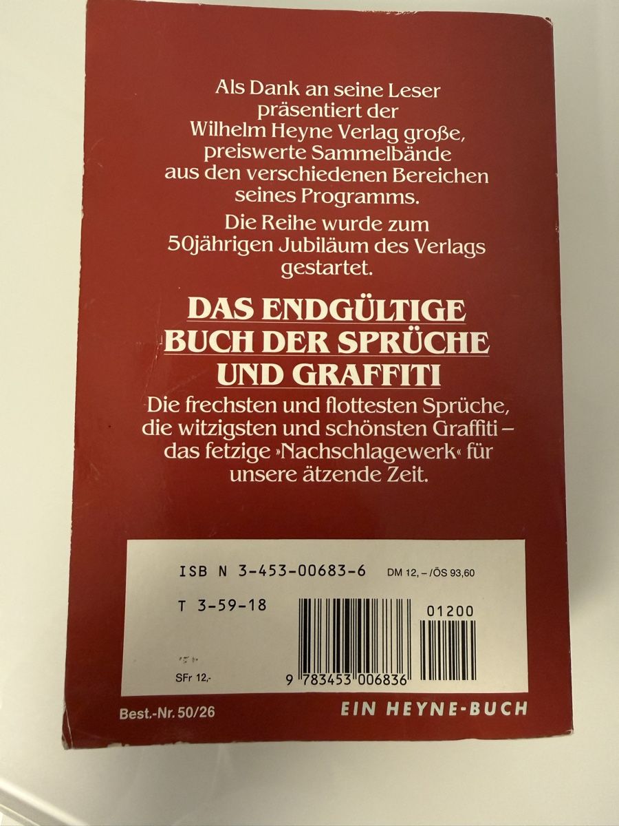 Libri: Das endgültige Buch der Sprüche & Graffiti – Usato da Opfikon venduto da BananaGio01 2