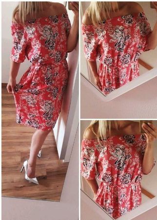 2 Sommerkleider in navy und rosé-weiss, Gr. 36/38 bis 38