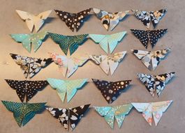 20 Origami Schmetterlinge - blau türkis schwarz