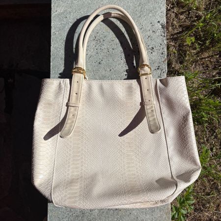 Tote bag in faux snakeskin leather