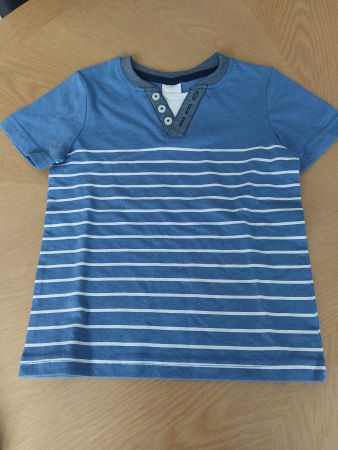 Jungen T-Shirt Palomino Gr. 104 blau gestreift.