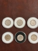 6x 1/2 Franken Silbermünzen