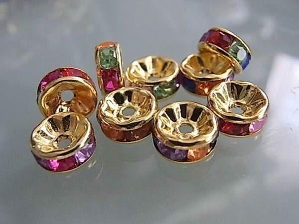 Perle (finte): 5 Strass Rondellen vergoldet 8mm – Nuovo (secondo la descrizione) da Alpnachstad venduto da perlengaby
