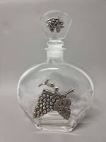 Likörflasche / Glasflasche mit 6 Gläser mit  Zinndekoration