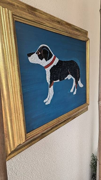 Dipinti: Gerahmtes Hundebild, 65 x 55 cm – Usato da Ascona venduto da ArtRomantica 1