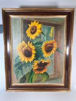 Öl Bild Sonnenblumen,  Fritz Preisig,