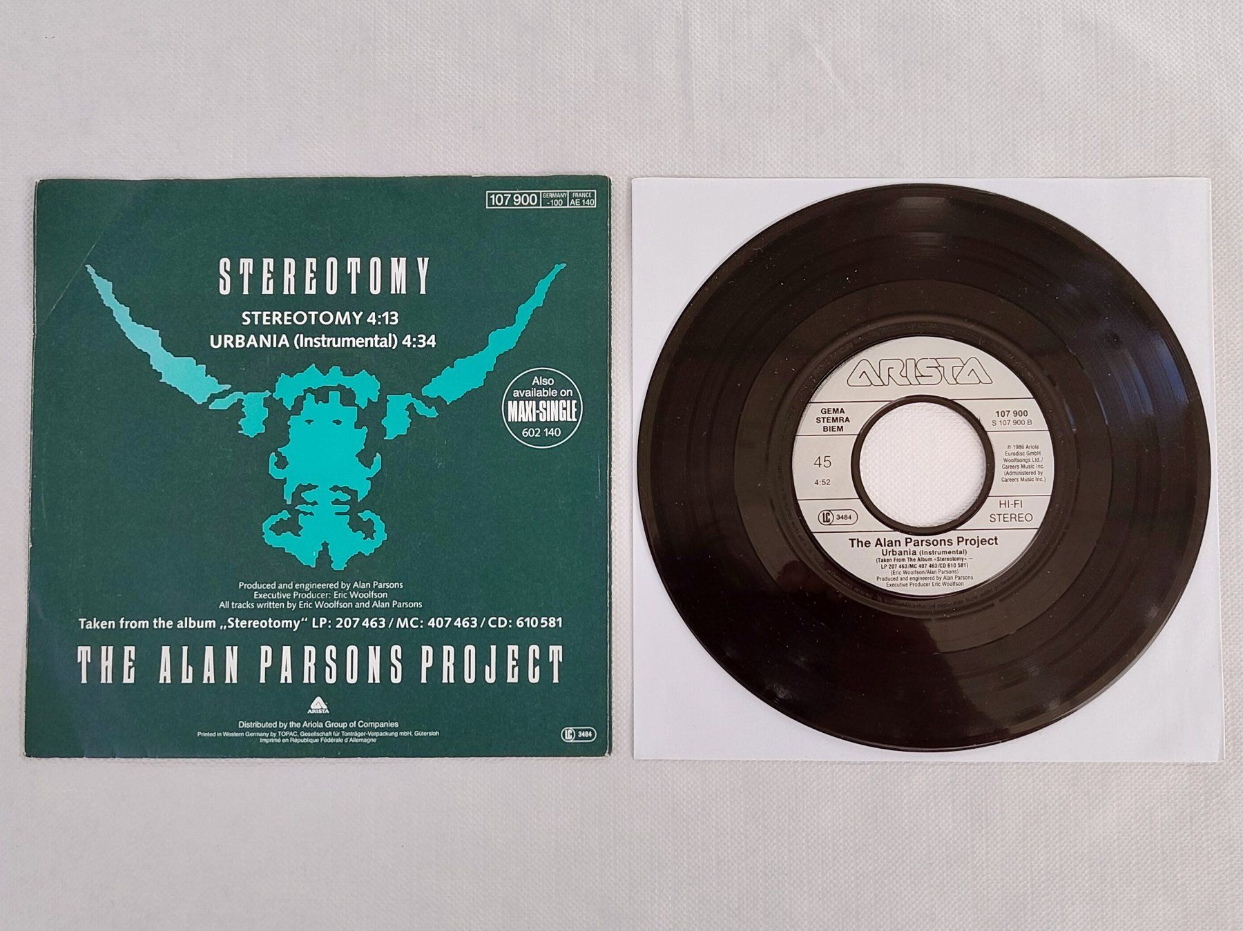 Schallplatten: 7" Single The Alan Parsons Project: Stereotomy – Gebraucht aus Hindelbank von iCardologe 1