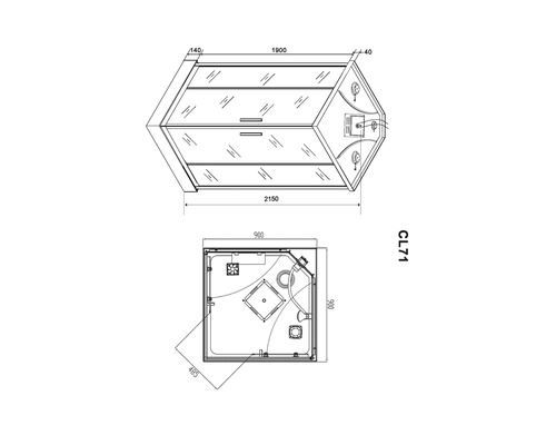 Docce: Duschkabine Komplettdusche 90x90x215cm – Nuovo e nell'imballaggio originale da Wallenwil venduto da toesstal-vertrieb 8