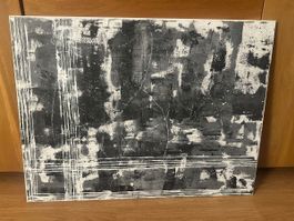 Selbst gemaltes Acrylbild in Schwarz-Weiss 80 x 60 cm