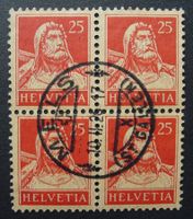 Nr. 155 Viererblock, Zentrumstempel MELS SG, Kat: 340.-