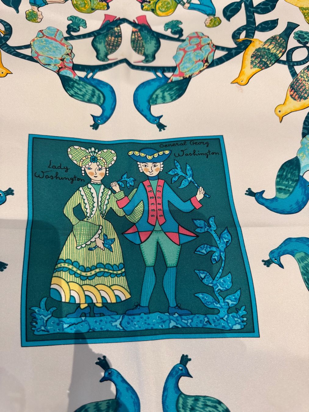Hermès Foulard & Sciarpe: HERMES TUCH SEIDE 90, EARLY AMERICA – Usato da Schwyz venduto da bofb 3