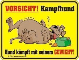 Vorsicht! Kampfhund - Blechschild