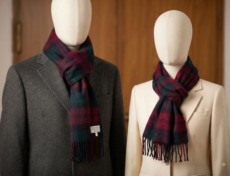 Écharpe en cachemire Edinburgh, motif tartan stylé!