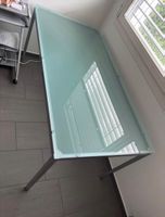 Schreibtisch Glasplatte Metallgestell 160x80x75