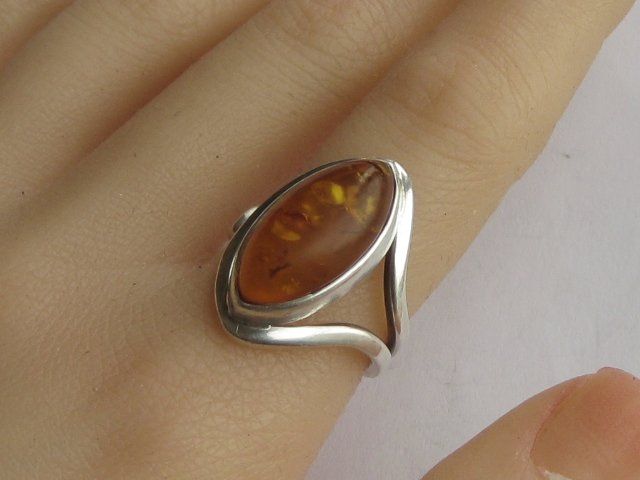 Ringe: Vintage Ring Silber 925 Bernstein / Gr. 57 – Gebraucht aus Ermatingen von Decovin 1